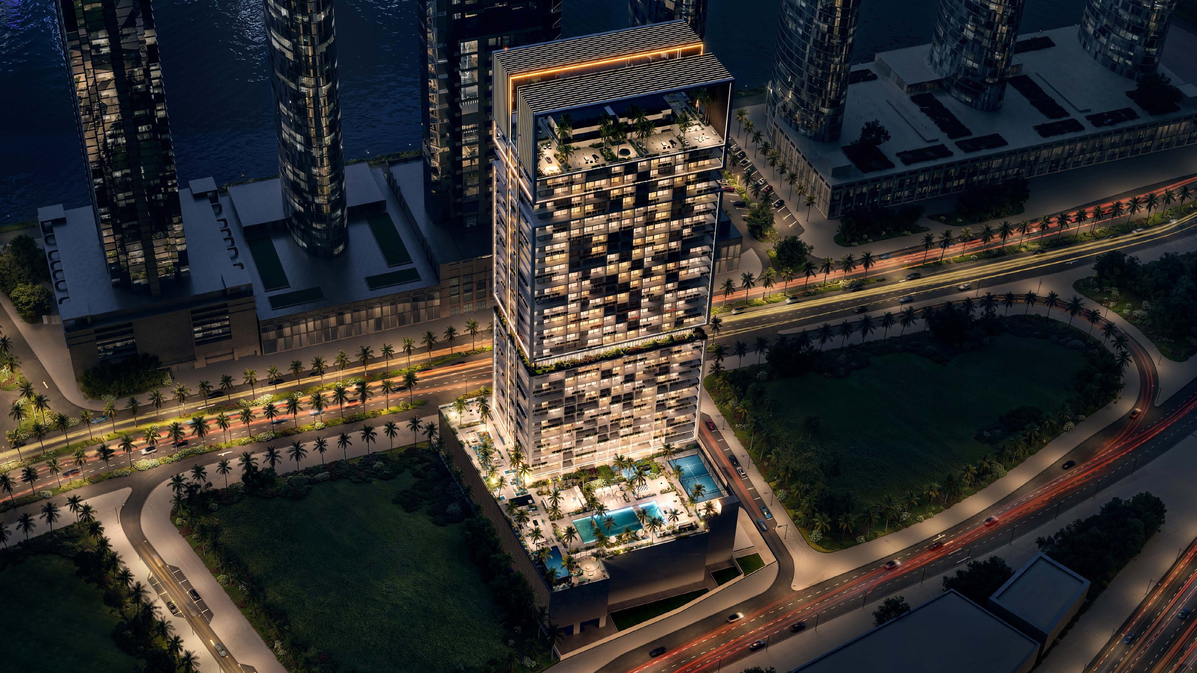 Tower Aerial Night View